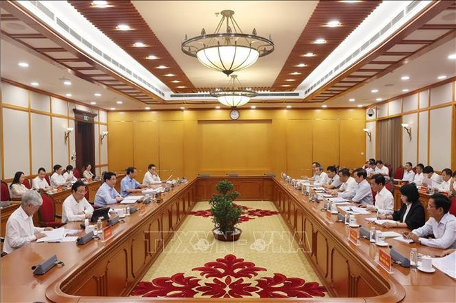 La séance de travail. Photo : VNA cuong-2.jpg