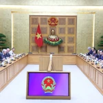 Lors de la séance de travail. Photo : VNA