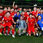 La joie des joueurs de l’équipe vietnamienne des moins de 23 ans après la victoire. (Photo : AFC)
