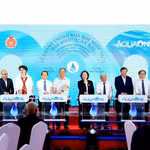 Cérémonie d'inauguration de la station d'épuration des eaux de Hoa Binh - Xuân Mai. Photo hanoimoi.vn