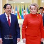 Le Premier ministre Pham Minh Chinh et la présidente du Conseil de la Fédération de l'Assemblée fédérale de Russie, Valentina Matviyenko. Photo : VNA