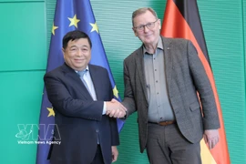 Le vice-Premier ministre Nguyen Chi Dung (gauche) et le vice-président du Bundestag allemand, Bodo Ramelow. Photo: VNA