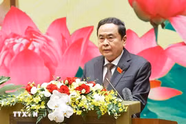 Le président de l’AN, Trân Thanh Mân, s'exprime lors de l'ouverture du premier Congrès de l’organisation du Parti de l'AN. Photo: VNA