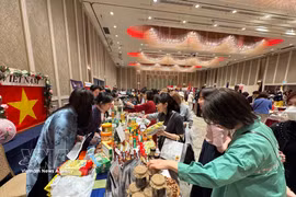 Les produits vietnamiens suscitent l'intérêt des visiteurs internationaux et du public japonais. Photo: VNA