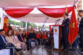 Le ministre vietnamien des Affaires étrangères, Le Hoai Trung, s'exprime lors de cet événement. Photo: VNA