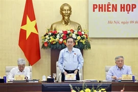 Le président de l'Assemblée nationale Trân Thanh Mân à la première réunion du Conseil électoral national. Photo: VNA