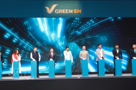 Cérémonie de lancement du service « Green SM Limo » à New Delhi. Photo: VNA