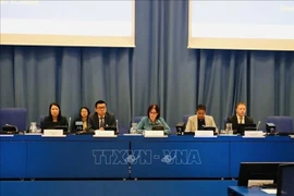 L'ambassadeur Vu Le Thai Hoang (deuxième, à gauche) félicite la Mongolie pour son adhésion à l'Amendement à la CPPNM en 2025. Photo : VNA