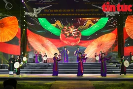 Un numéro artistique d'ouverture de la Semaine de la grande union nationale et du patrimoine culturel du Vietname en 2024. Photo : VNA