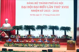 Ouverture du 18ᵉ Congrès de l’organisation du Parti de Hanoï. Photo: VNA