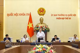 Le président de l’Assemblée nationale, Tran Thanh Man, préside la 55e réunion du Comité permanent de l’Assemblée nationale. Photo: VNA
