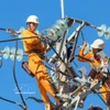 Inspection et réparation des lignes électriques pour garantir un approvisionnement en électricité sûr et continu dans les provinces du Centre. Photo : VNA