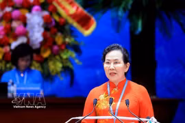 Mme Le Thi Thuy a été réélue présidente de l’Union des femmes du Vietnam. Photo: VNA