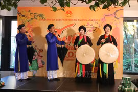 Performance de la troupe artistique de Bac Ninh. Photo: VNA
