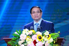 Le Premier ministre Pham Minh Chinh à la cérémonie de remise du 5e Prix journalistique national contre la corruption, le gaspillage et les pratiques malsaines (2024–2025). Photo: VNA