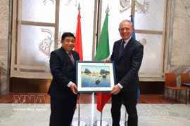 Le vice-Premier ministre Nguyen Chi Dung (gauche) et le ministre italien des Entreprises et du Made in Italy, Adolfo Urso. Photo: VNA