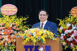 Le Premier ministre Pham Minh Chinh lors du 27e Congrès de l’organisation du Parti de la VNA, le 17 juillet. Photo : VNA 