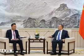 Nguyen Huu Nghia, secrétaire du Comité provincial du Parti de la province de Hung Yen (gauche) et Liu Jianchao, chef de la Commission de liaison internationale du Comité central du Parti communiste chinois (PCC). Photo: VNA