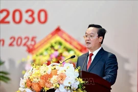 Nguyen Duc Trung réélu secrétaire du Comité provincial du Parti de Nghe An. Photo: VNA