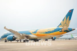 Vietnam Airlines dévoile un Boeing aux couleurs de l'oiseau sacré « Lac ». Photo: VNA