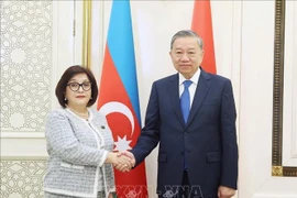 Le secrétaire général du Parti communiste du Vietnam (PCV), Tô Lâm, et la présidente de l'Assemblée nationale d'Azerbaïdjan, Sahiba Gafarova. Photo: VNA