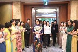 La Première dame Ngo Phuong Ly rencontre des épouses vietnamiennes en République de Corée. Phôt . VNA