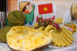 Les fruits vietnamiens sont présentés à la Journée des produits vietnamiens en Chine et au Festival des fruits vietnamiens. Photo: VNA