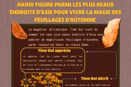 Hanoï figure parmi les plus beaux endroits d'Asie pour vivre la magie des feuillages d'automne