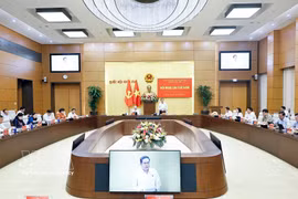 Le président de l’Assemblée nationale (AN), Tran Thanh Man, également secrétaire du Comité du Parti de l’AN, à la 5ᵉ conférence du Comité exécutif de l'organisation du Parti de l’AN. Photo: VNA