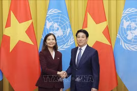Le président Luong Cuong et Mme Pauline Tamesis, coordinatrice résidente des Nations Unies (ONU) au Vietnam. Photo: VNA