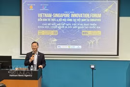 L’ambassadeur du Vietnam à Singapour, Tran Phuoc Anh, au « Forum des intellectuels et de l’innovation vietnamienne à Singapour ». Photo: VNA