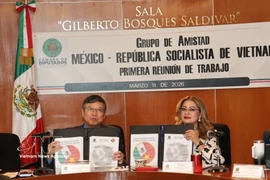 Cérémonie de signature de l'agenda de coopération parlementaire Vietnam-Mexique. Photo : VNA 