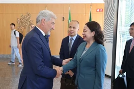 Le président de la Lombardie, Attilio Fontana, et la vice-présidente du Vietnam, Vo Thi Anh Xuan. Photo: VNA