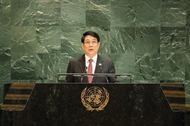 Le président vietnamien, Luong Cuong, prononce un discours lors du débat général de haut niveau de la 80e session de l’Assemblée générale des Nations unies. Photo: VNA