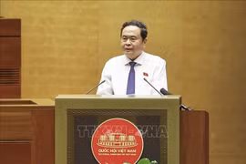 Le président de l'AN, Trân Thanh Mân préside la 8ᵉ conférence des députés à plein temps de l'Assemblée nationale (AN). Photo: VNA
