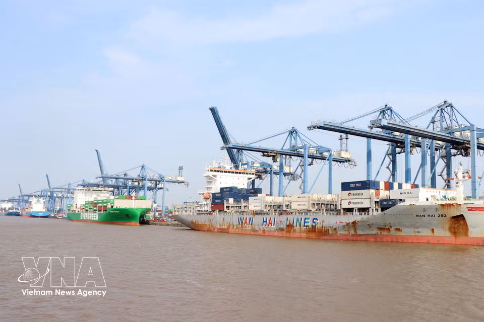 Le terminal de Tan Cang Cat Lai, à Ho Chi Minh-Ville, est le plus grand port à conteneurs du Vietnam et l’un des principaux hubs logistiques mondiaux en termes de trafic de marchandises. Photo : VNA