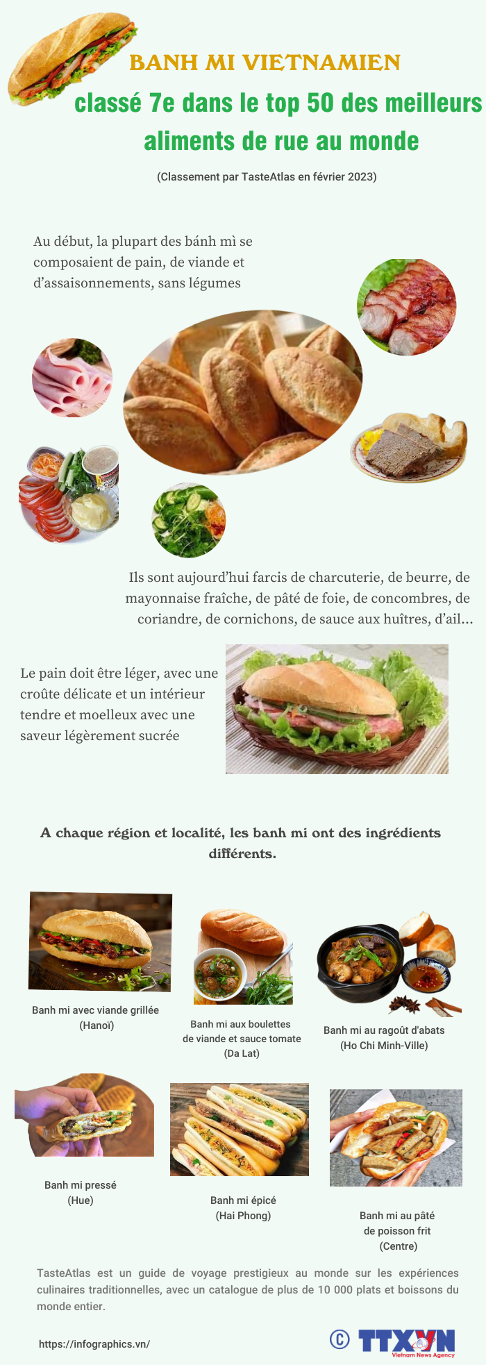 Le bánh mì classé 7e dans le top 50 des meilleurs aliments de rue au monde ảnh 1 Le bánh mì classé 7e dans le top 50 des meilleurs aliments de rue au monde ảnh 1