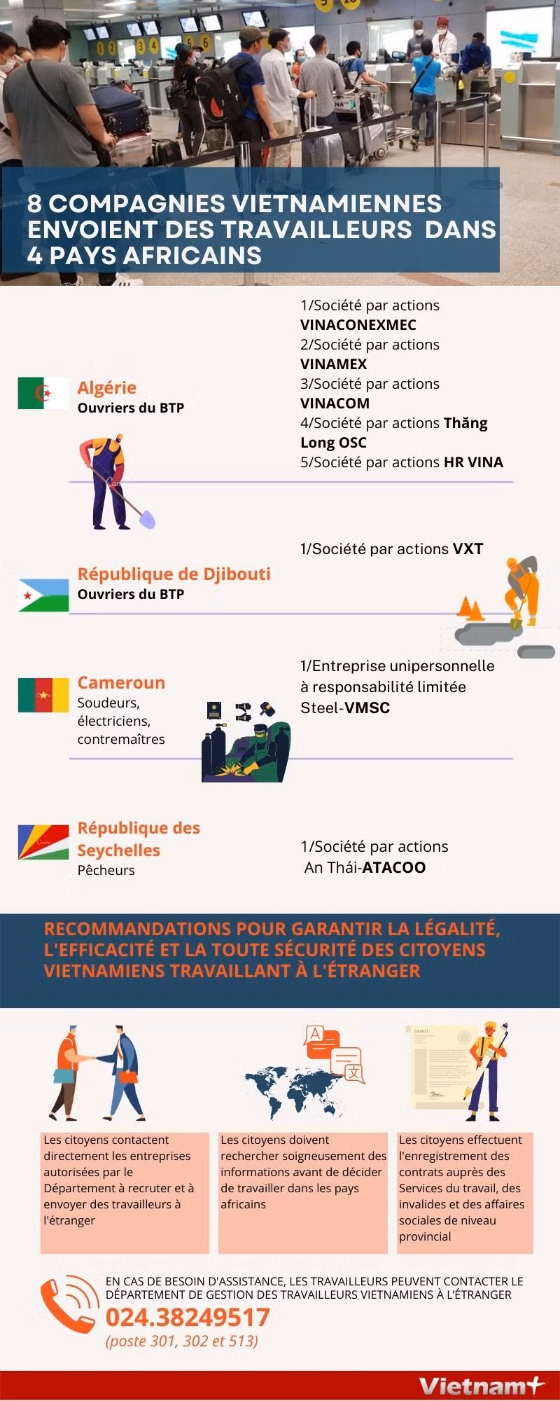 8 compagnies vietnamiennes envoient des travailleurs dans 4 pays africains ảnh 1