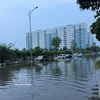 Les pluies torrentielles qui se sont abattues de la nuit du 29 mars au petit matin du 30 mars ont provoqué des inondations dans quelques rues d'Hanoï. Photo: VNA