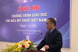 Le directeur du Musée des Beaux-Arts du Vietnam, Nguyen Anh Minh, lors de la cérémonie de lancement du concours. Photo: https://www.qdnd.vn/