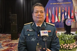 Le général de brigade Vu Hong Son, commandant de l’Armée de l’air et de la défense anti-aérienne du Vietnam, à la 22e Conférence des commandants de l’armée de l’air de l’ASEAN. Photo: VNA