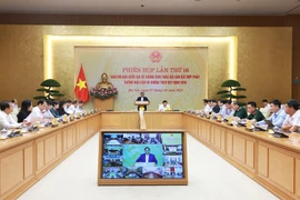 Le Premier ministre Pham Minh Chinh prend la parole lors de la réunion. Photo: VNA