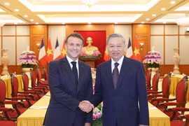Le secrétaire général du Parti, Tô Lâm, et le président français, Emmanuel Macron. Photo: VNA