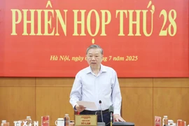 Le secrétaire général du Parti, Tô Lâm, s'exprime lors de la réunion. Photo: VNA