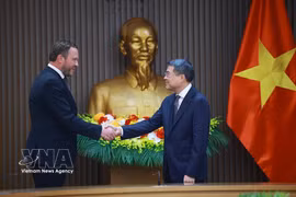 Le Premier ministre Le Minh Hung et le ministre estonien des Affaires étrangères, Margus Tsahkna. Photo: VNA