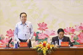 Ke président de l’Assemblée nationale, Tran Thanh Man, prend la parole lors de l'événement. Photo: VNA