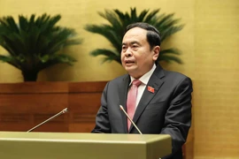 Le président de l'Assemblée nationale (AN), Tran Thanh Man, lors de la conférence. Photo: VNA