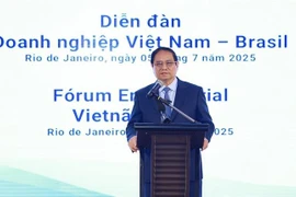 Le Premier ministre Pham Minh Chinh prend la parole lors de l'événement. Photo: VNA