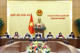 La réunion placée sous la présidence de Tran Thanh Man, membre du Bureau politique et président de l’Assemblée nationale. Photo: VNA