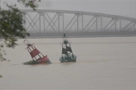 Montée du niveau d'eau de la rivière Huong (Parfum) à Hue. Photo: VNA